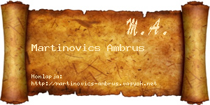 Martinovics Ambrus névjegykártya